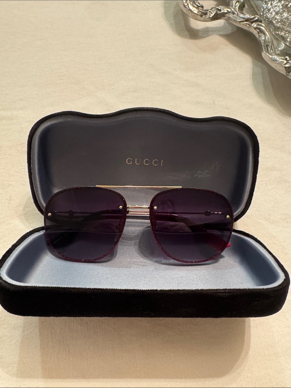 Gucci Rimless Sunglasses with Gradient Lenses